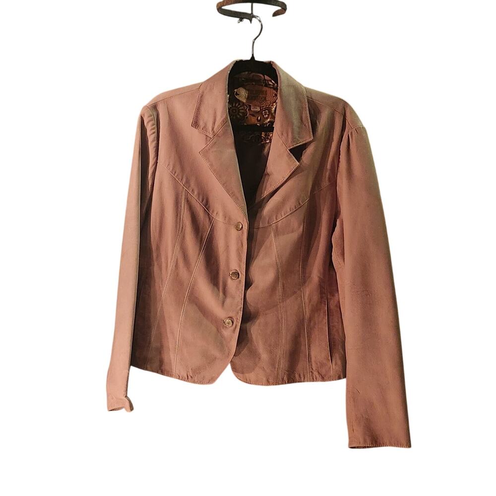 Wilsons SZ Extra Large Women’s Tan Leather Contrast Stitch Jacket